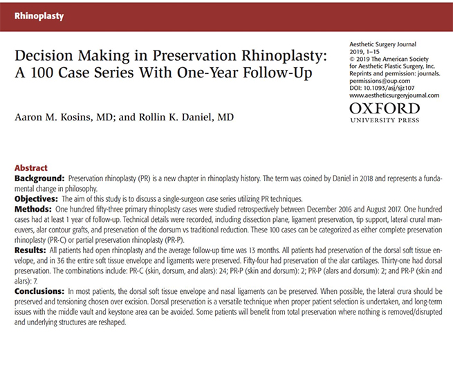 preservation rhinoplasty aaron kosins - Preservation Rhinoplasty